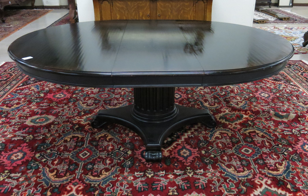 Appraisal: ROUND PEDESTAL DINING TABLE WITH LEAF Windchester model Ethan Allen