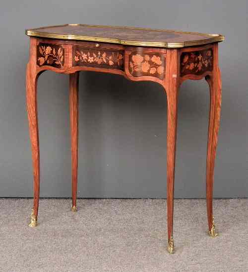 Appraisal: A French kingwood marquetry and gilt brass mounted rectangular dressing