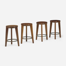 Appraisal: Pierre Jeanneret STOOLS FROM PUNJAB UNIVERSITY CHANDIGARH SET OF FOUR