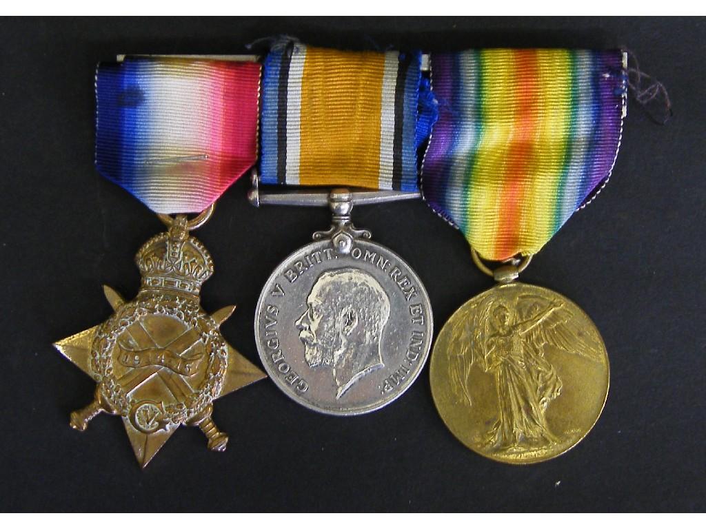 Appraisal: Trio of Great War medals awarded to PTE C B