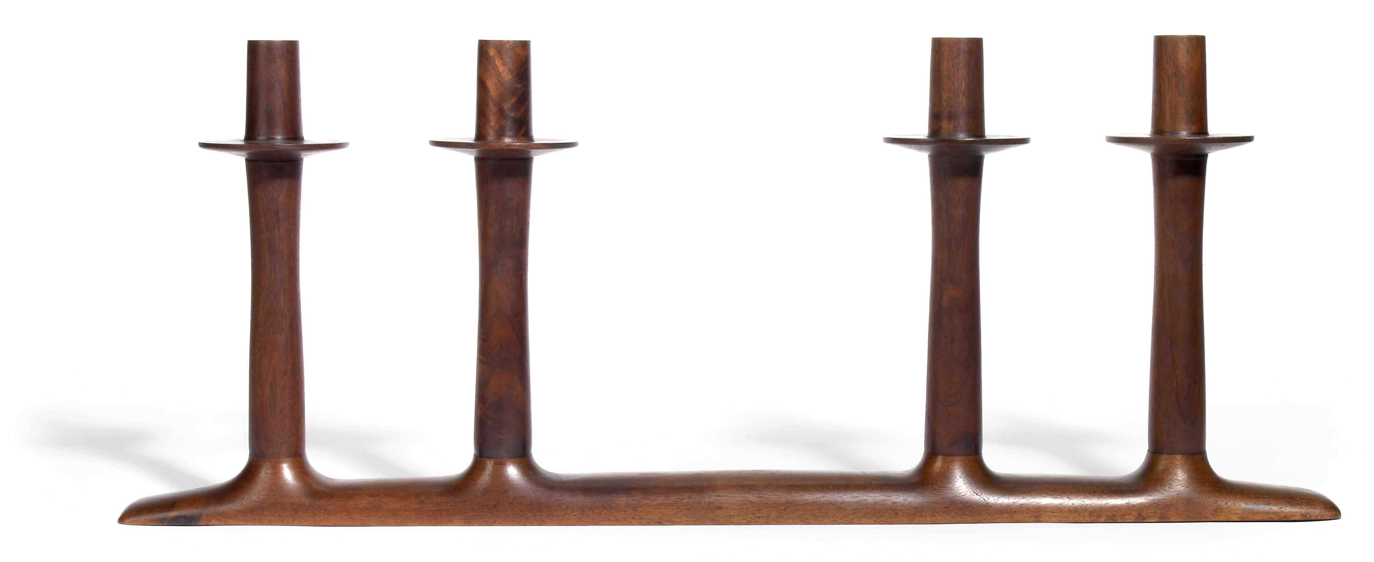 Appraisal: Sam Maloof American - candelabra walnutlater signed by Sam Maloof