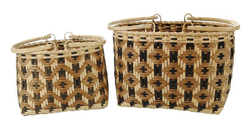 Appraisal: Two Carol Welch Cherokee Shopping Baskets Qualla Boundary North Carolina