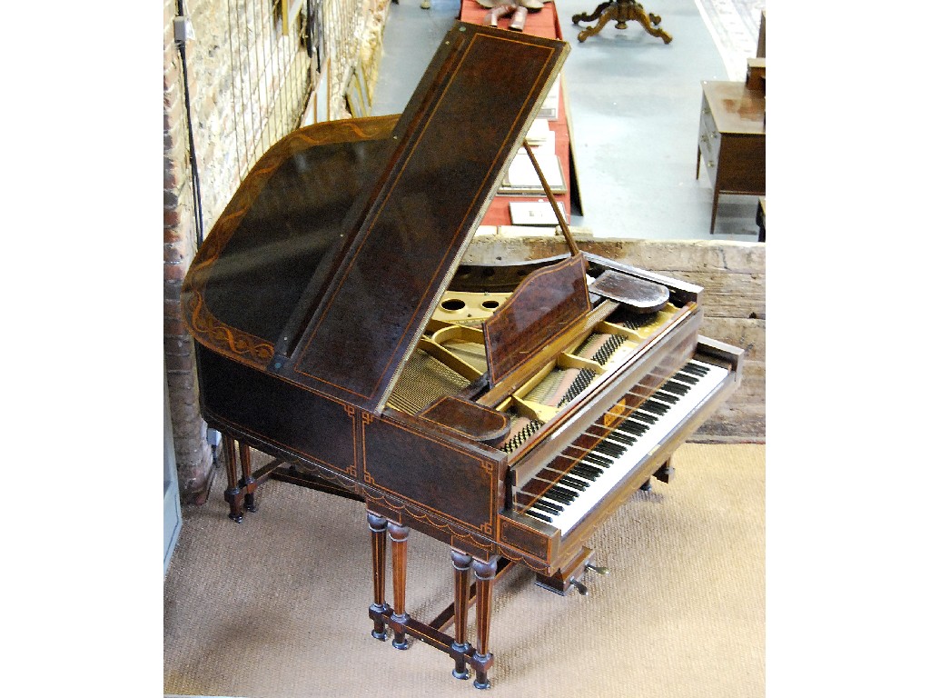 Appraisal: An Edwardian Sheraton Revival cased inlaid baby grand piano by