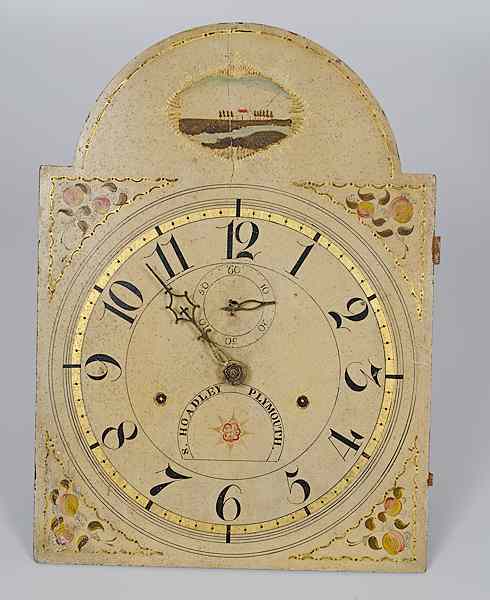 Appraisal: Silas Hoadley Wood Clock Face and Mechanism Silas Hoadley a