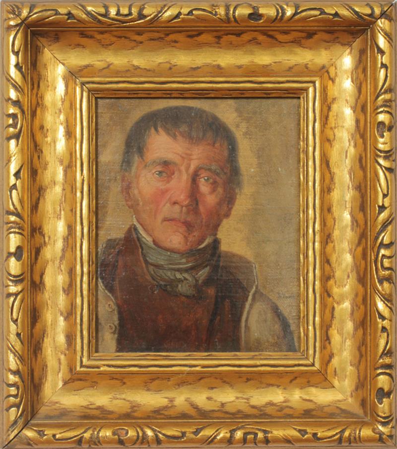 Appraisal: B Vautier Portrait of a Man Oil on paperboard signed