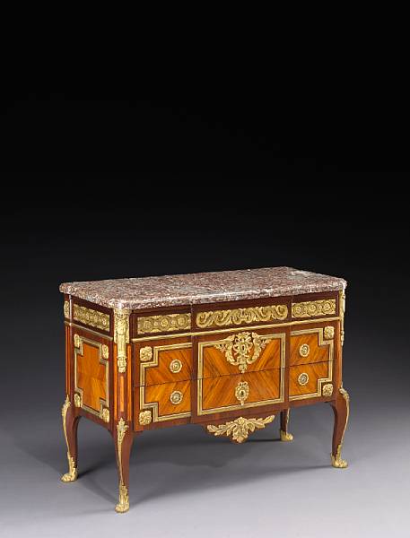 Appraisal: A fine Louis XVI style gilt bronze mounted tulipwood and