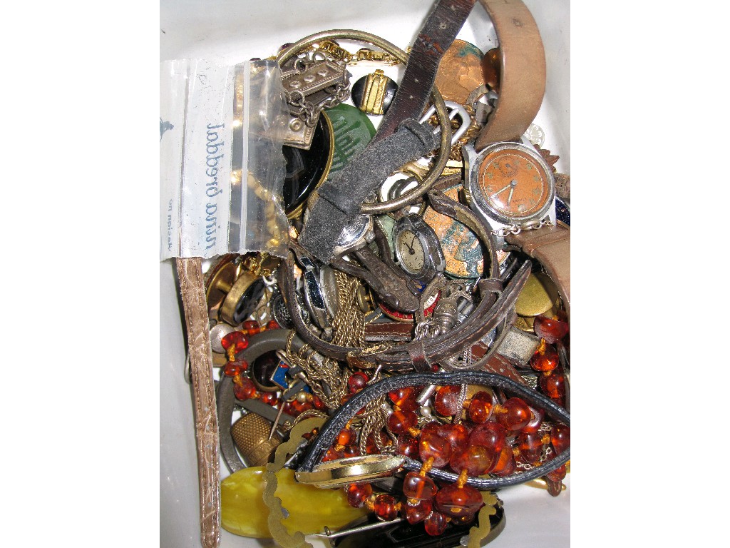 Appraisal: Box of costume jewellery and watches