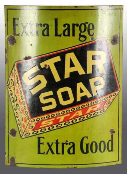 Appraisal: Porcelain Star Soap Convex Advertising Sign Description With back metal