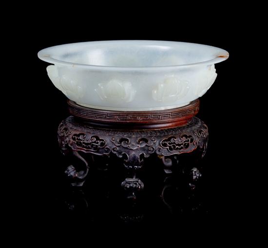 Appraisal: Sale Lot A Carved Jade Bowl of low footed form