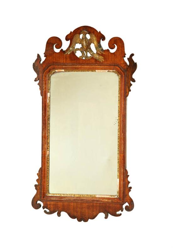 Appraisal: CHIPPENDALE MIRROR England nd half- th century mahogany veneer pine