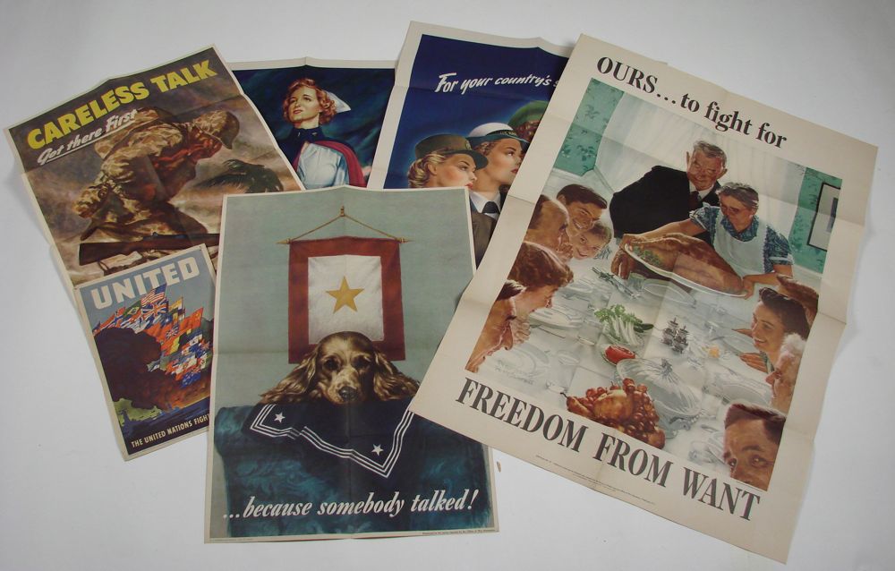 Appraisal: COLLECTION OF THIRTEEN SMALL WAR BOND POSTERS Including two Norman