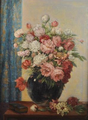 Appraisal: Louise Obermiller American th Century Modern Peonies Oil on canvas