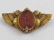 Appraisal: A yellow metal tests high carat gold Egyptian revival brooch