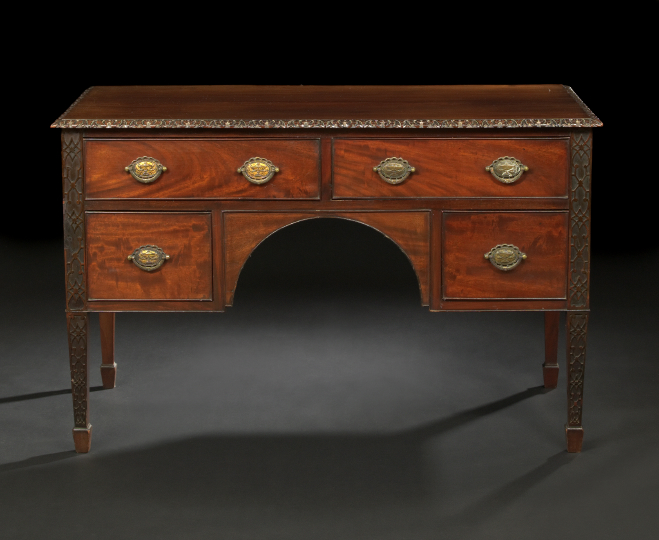 Appraisal: Edwardian Mahogany Desk ca in the Chinese Chippendale taste the