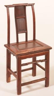 Appraisal: Oriental Mixed Wood Side chair with old Red Stain -