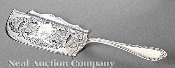 Appraisal: An American Coin Silver Fish Slice Wood Hughes New York