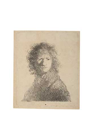 Appraisal: REMBRANDT VAN RIJN Self Portrait Frowning Bust Etching x mm