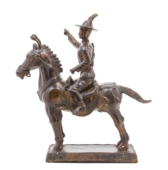 Appraisal: Sale Lot A Continental Bronze Figural Group depicting a horse