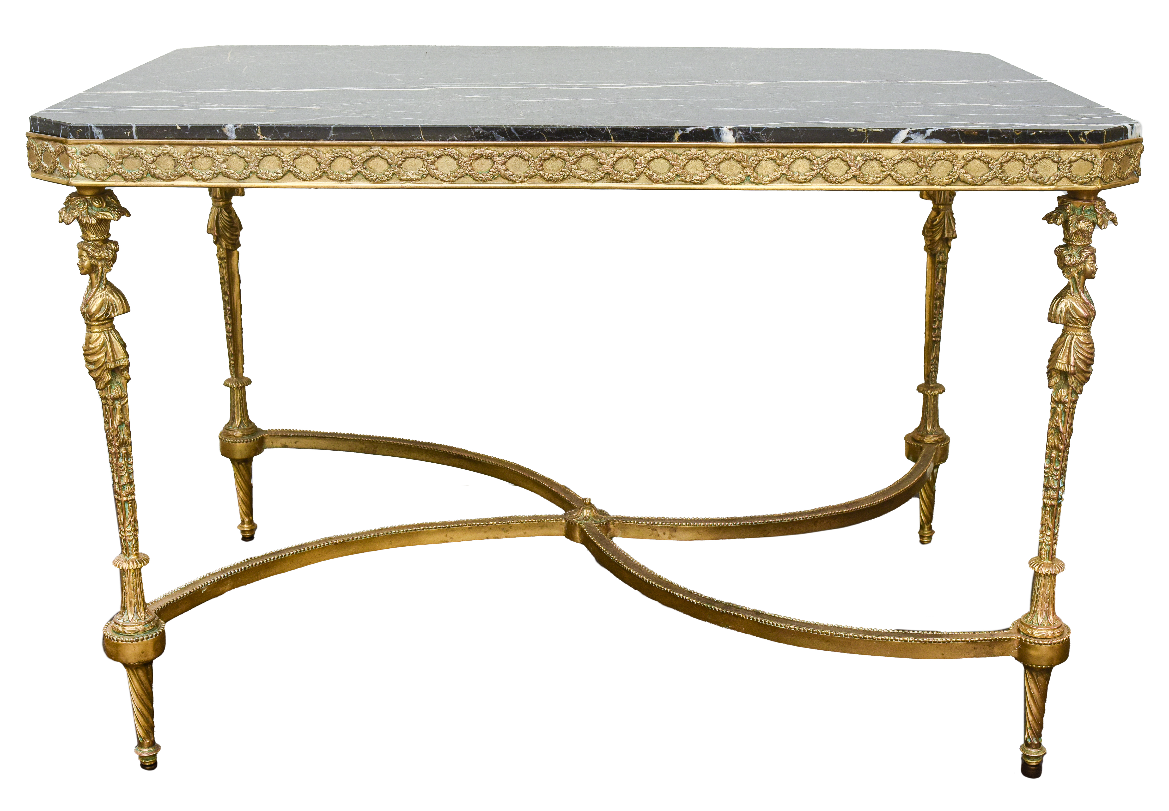 Appraisal: LOUIS XVI WEISWEILER MANNER ORMOLU SIDE TABLE French Louis XVI