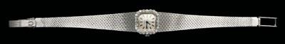 Appraisal: Diamond and gold Omega wristwatch silver dial marked Omega -jewel