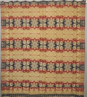 Appraisal: Jaquard coverlet A th century American Jacquard coverlet Made by