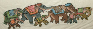 Appraisal: Indian School late th Century- Parade of elephants opaque watercolour