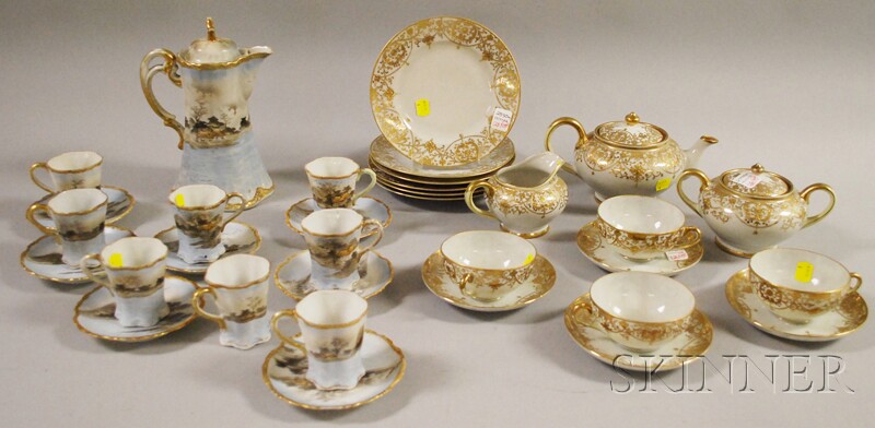 Appraisal: Seventeen-piece Nippon Gilt-decorated Porcelain Partial Tea Set and a Sixteen-piece