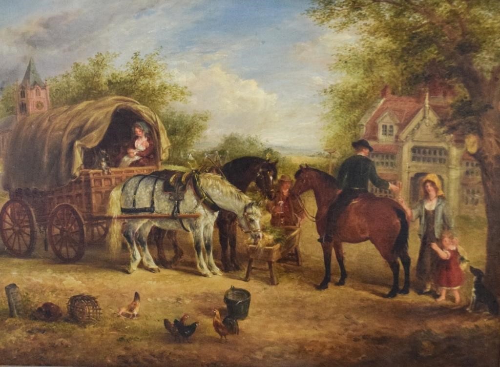 Appraisal: Edwin Frederick Holt English - Oil on board family with