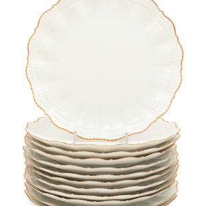 Appraisal: A Set of Twelve Limoges Salad Plates th Century Corail