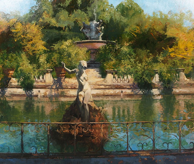 Appraisal: Peter Kuhfeld British b 'Andromeda Vasca dell'Isola Boboli Gardens'signed lower