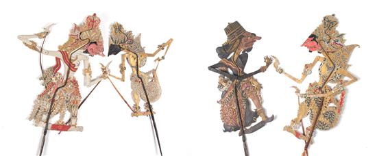 Appraisal: Sale Lot A Collection of Four Indonesian Wayang Kulit Shadow