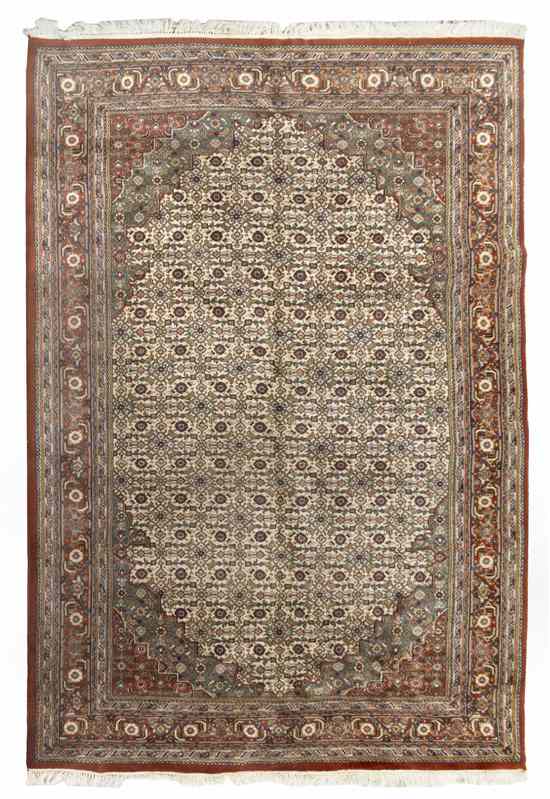 Appraisal: A Bidjar Wool Rug having a central foliate lozenge with