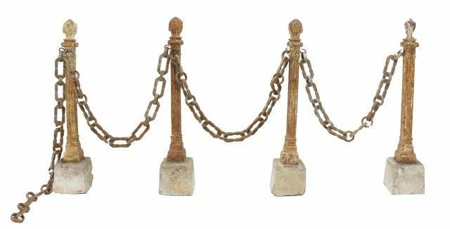 Appraisal: lot of French Neoclassical cast iron stanchions late th early