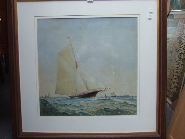 Appraisal: Barlow Moore - A yacht in full sail watercolour signed