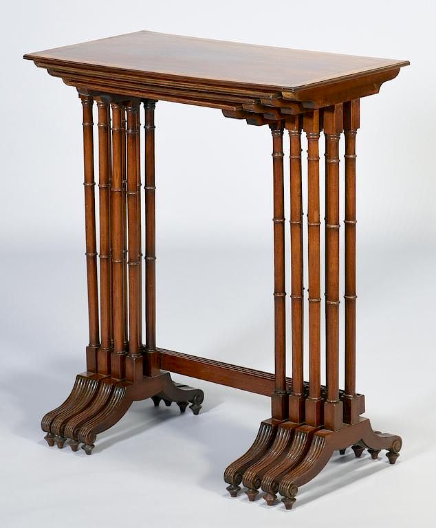 Appraisal: Set Period Nesting or Quartetto Tables Set of Four George