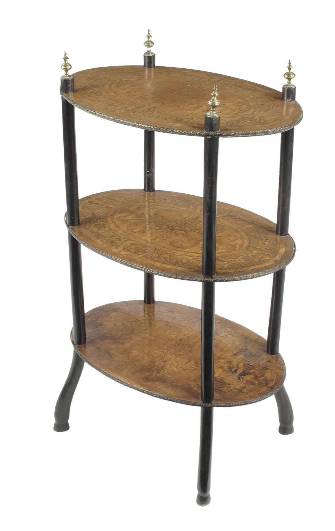 Appraisal: A late th century French three tier etagere