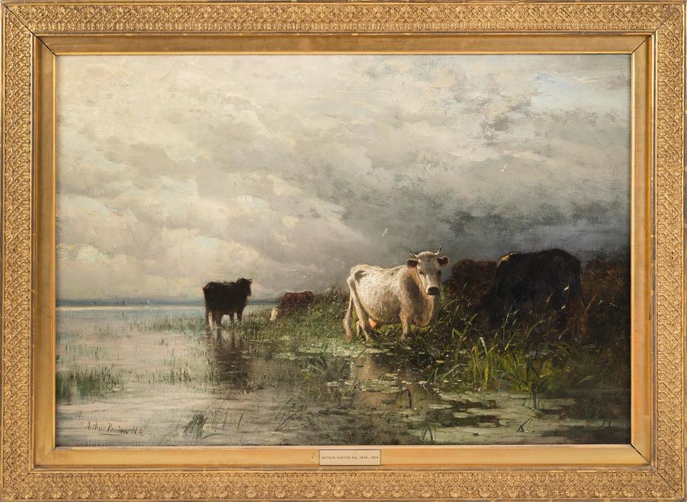 Appraisal: ARTHUR PARTON NEW YORK PENNSYLVANIA - CATTLE BY A RIVER