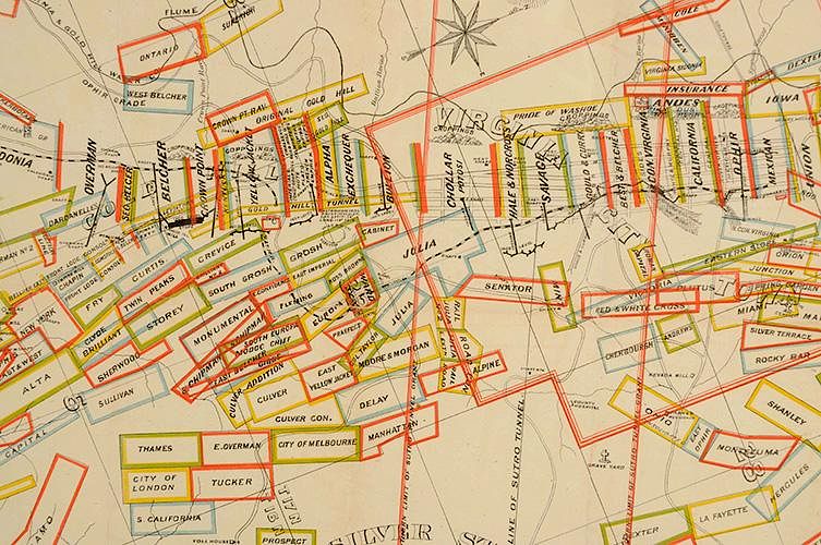 Appraisal: Map Of The Comstock Lode The Washoe Mining Claims This