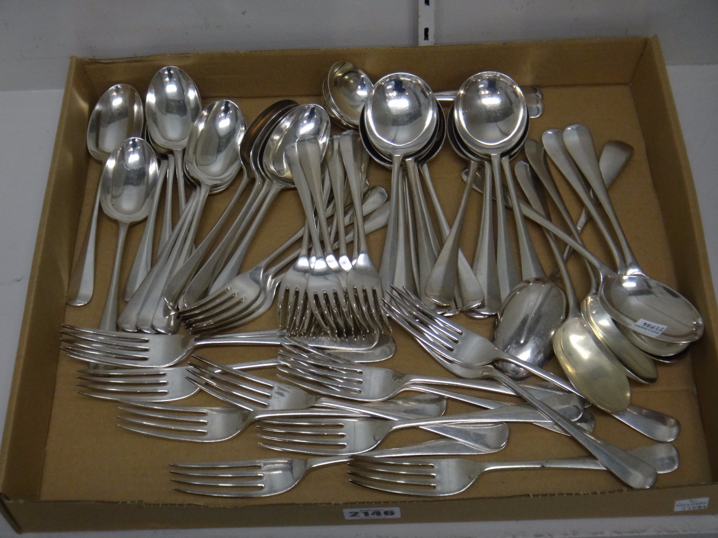 Appraisal: A silver rat tail pattern part table service of flatware