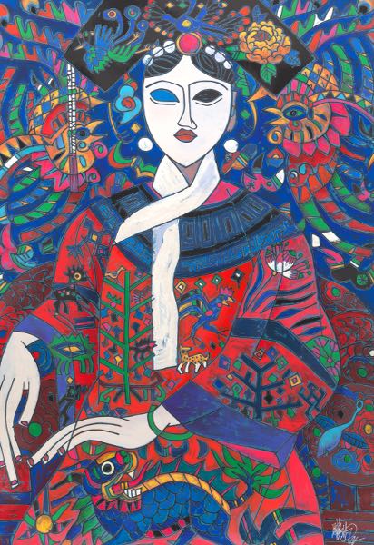 Appraisal: JIANG TIEFENG CHINESE B x The Empress Color serigraph on