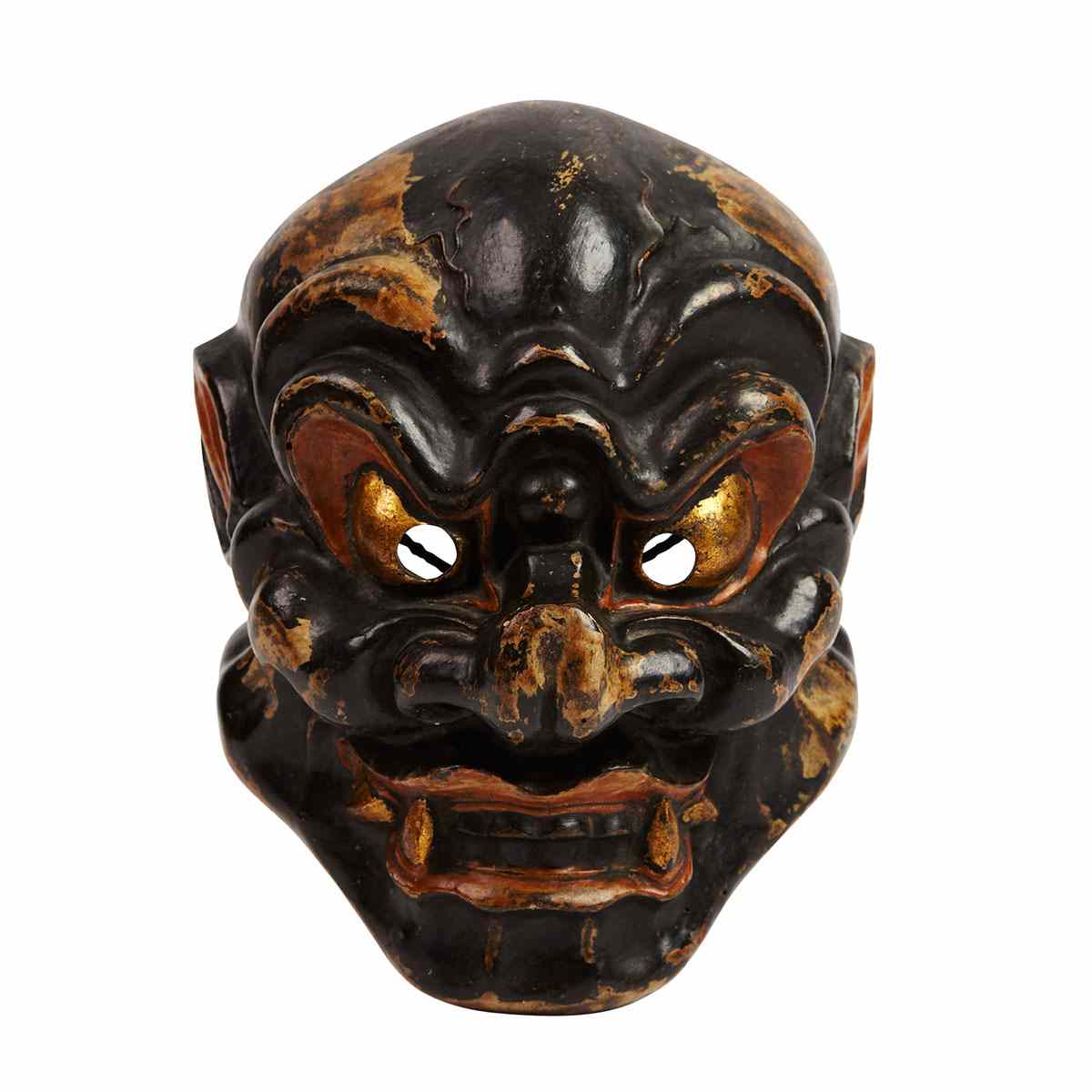 Appraisal: Polychromed Lacquered Wood Gigaku Mask th th Century Depicting konron