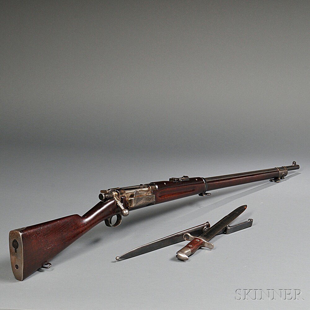 Appraisal: Model Krag Bolt Action Rifle and Bayonet c serial number