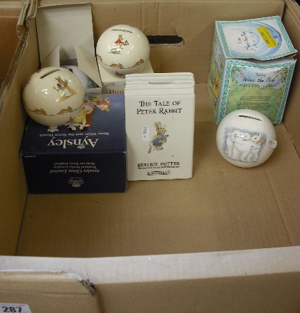 Appraisal: Royal Doulton Poohs Blue Balloon Money Box WP two Snowman