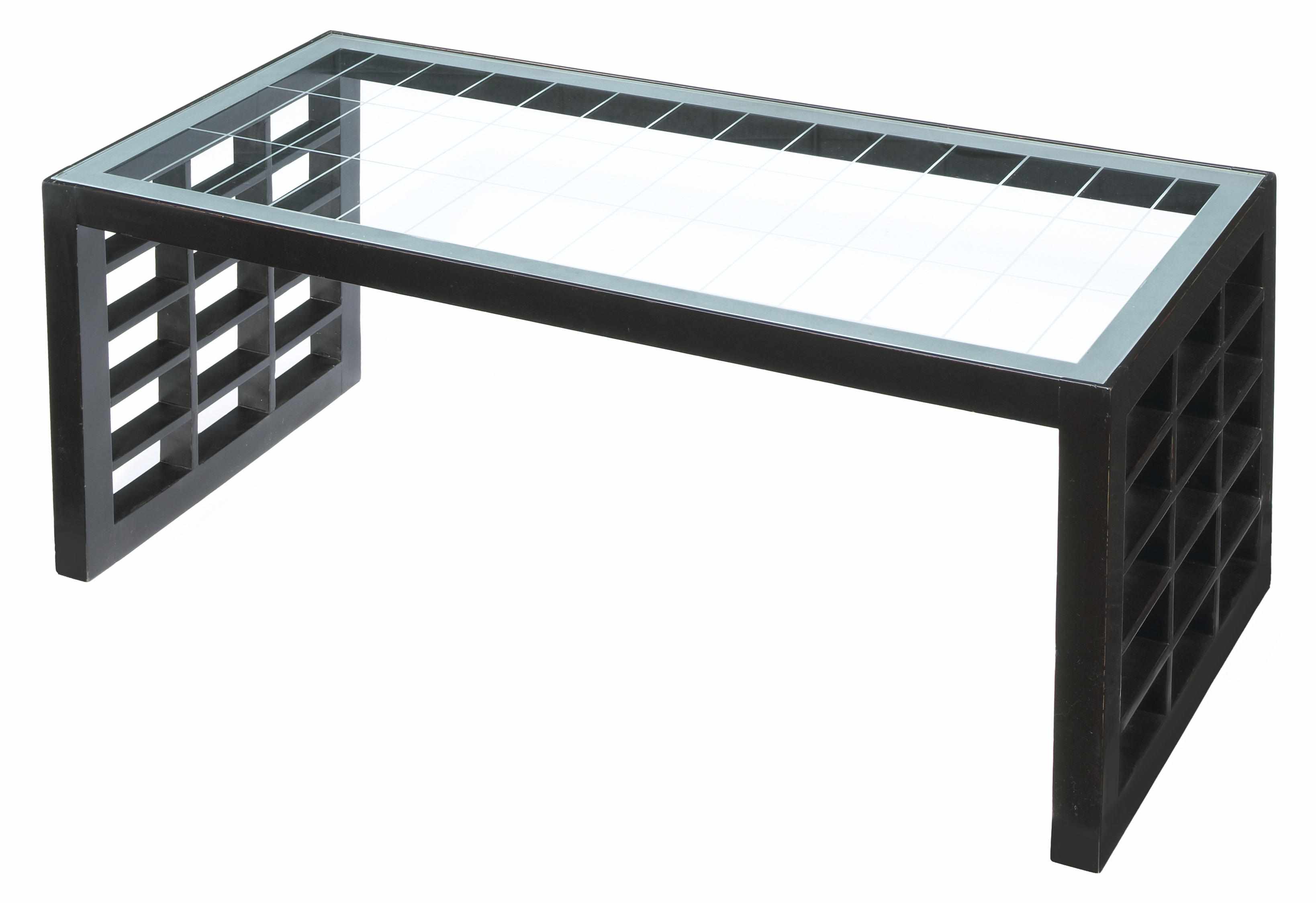 Appraisal: A Melchiorre Bega ebonized wood and glass coffee table circa