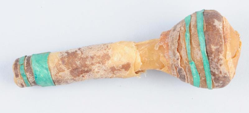 Appraisal: Native American Rawhide Baby Rattle This small Native American rawhide