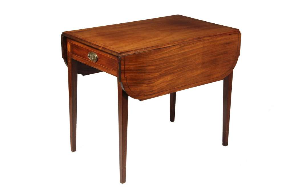 Appraisal: PEMBROKE TABLE - Rhode Island Hepplewhite Mahogany Inlaid Pembroke Table