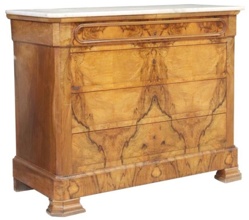 Appraisal: French Louis Philippe period burlwood commode mid th c having