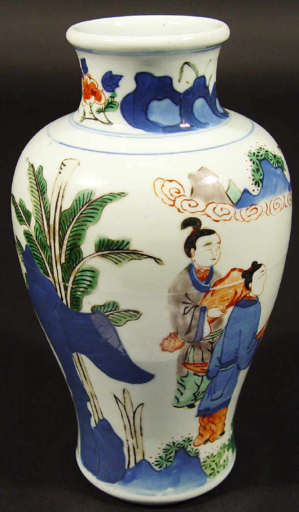 Appraisal: th Century Chinese transitional porcelain vase hand enamelled with a