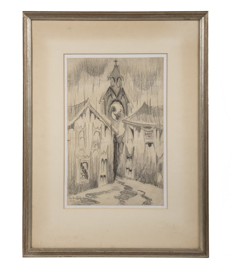 Appraisal: CHARLES BURCHFIELD NY OH - Study for Church Bells Ringing