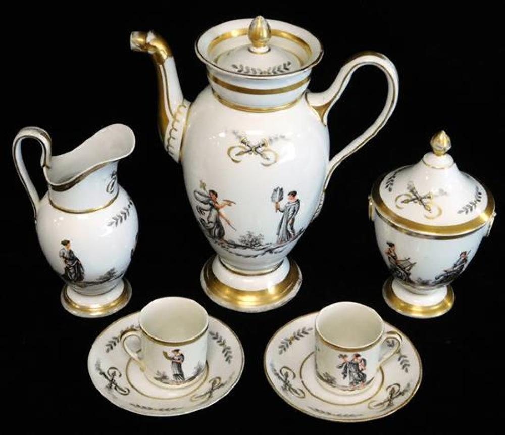 Appraisal: Early th C French Paris porcelain breakfast set eight pieces